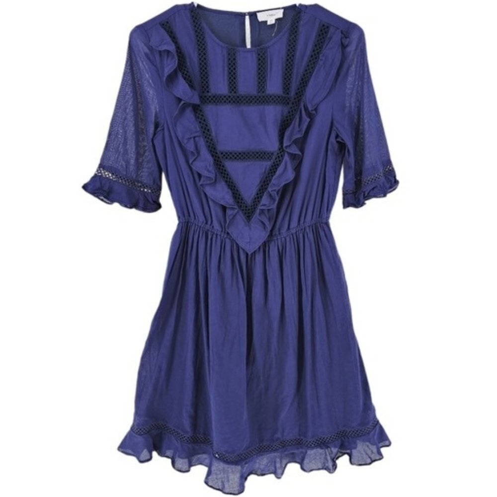A Loves A Women's Ruffle Trim Cinch-Waist Mini Dress - XS